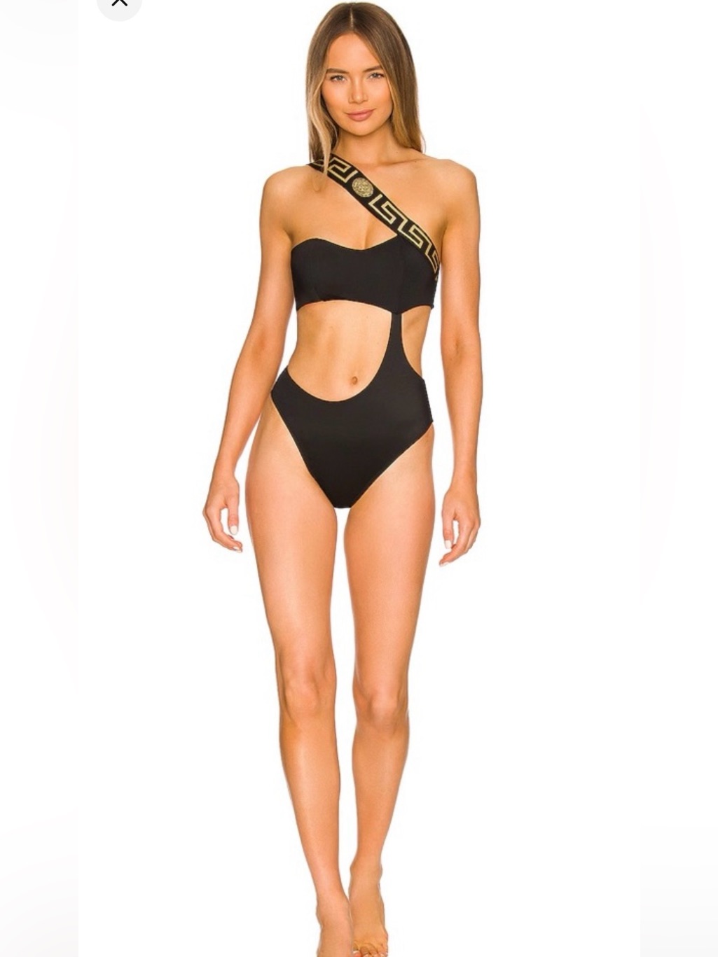Versace Greca Border Cut Out Logo Swimsuit